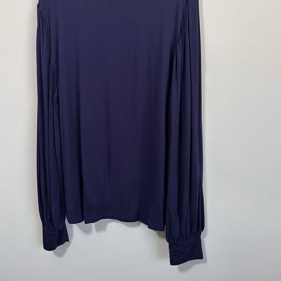 Modcloth Jersey Tee XL Violet Blue Balloon Sleeve Boat Neck Pullover SOFT Casual - Picture 8 of 10